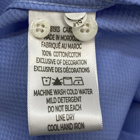 NEW ROBERT GRAHAM Kane Long-Sleeve Button-Down Shirt – Light Blue – Size 16 - Picture 7 of 14